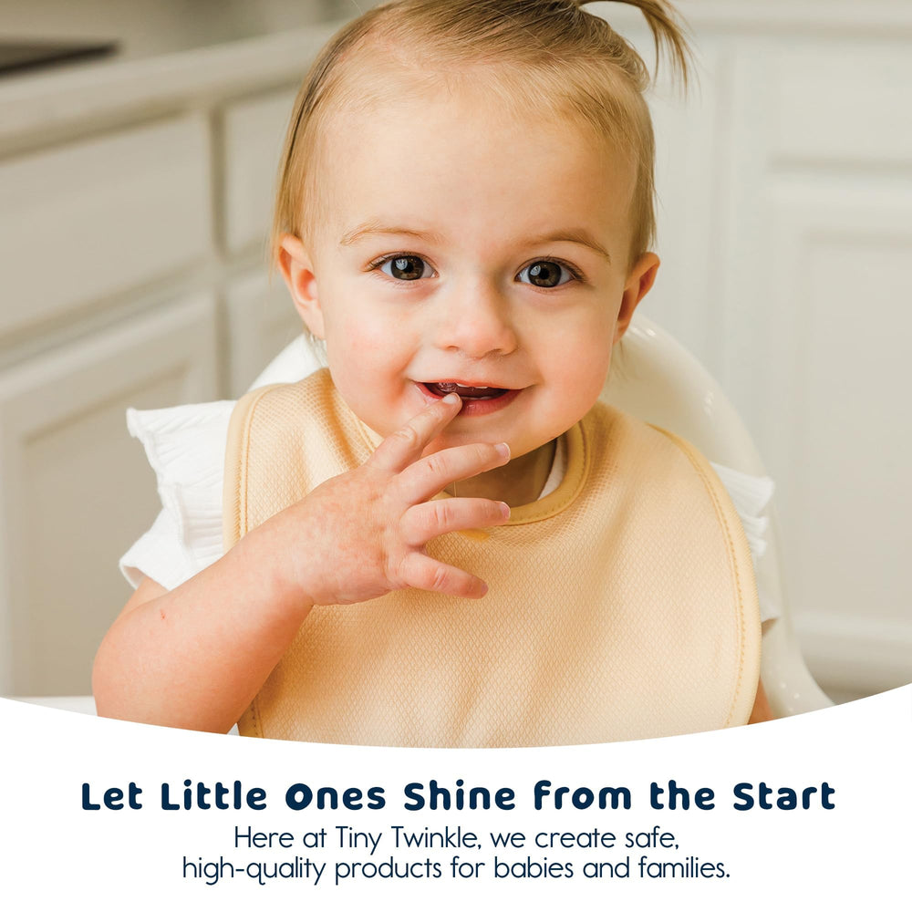 Tiny Twinkle soft Kaffle fabric bibs are skin friendly and PVC-free.