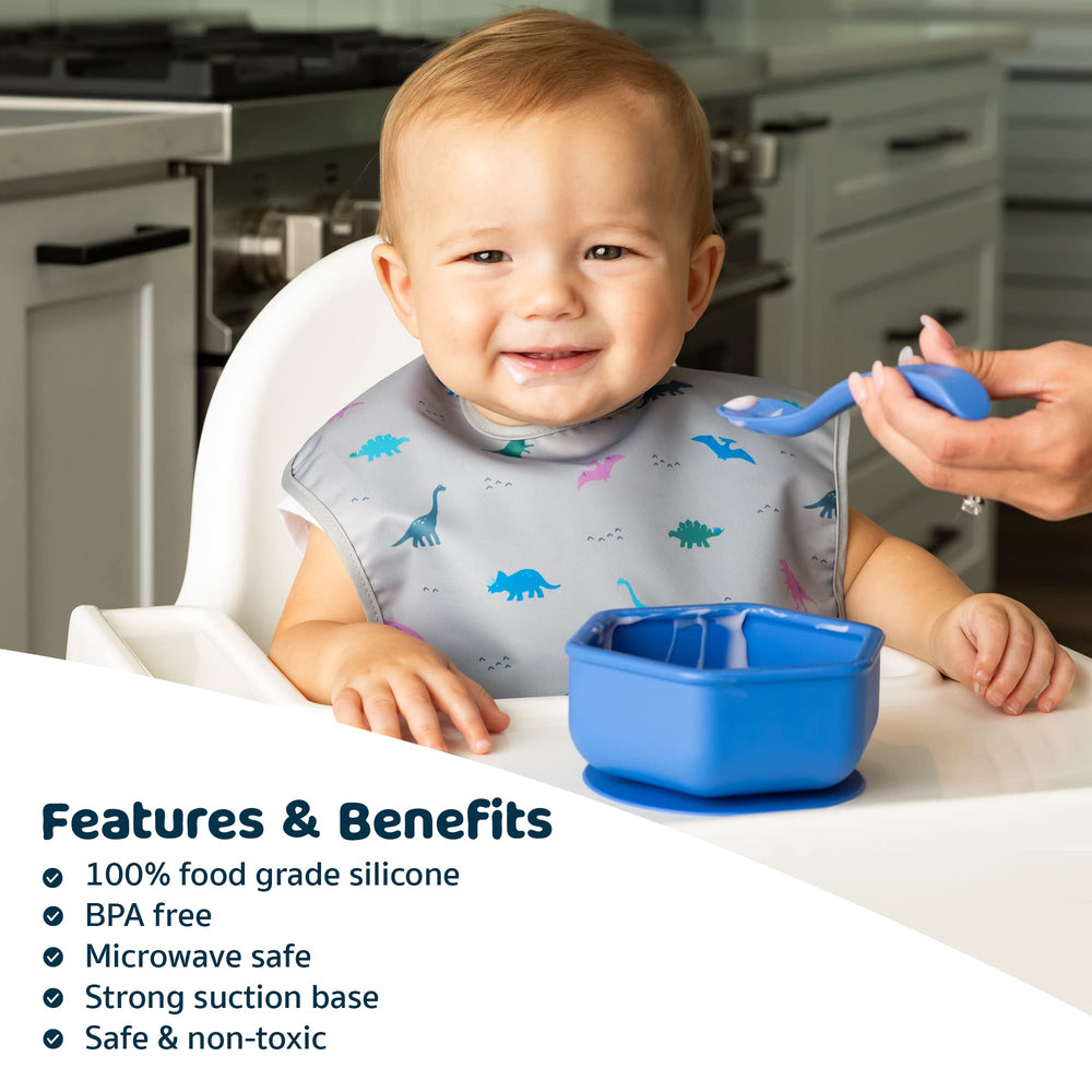 Tiny Twinkle baby snack container indigo lid supports portable, mess-free snacks