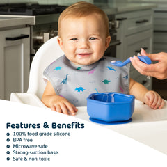 Tiny Twinkle baby snack container indigo lid supports portable, mess-free snacks