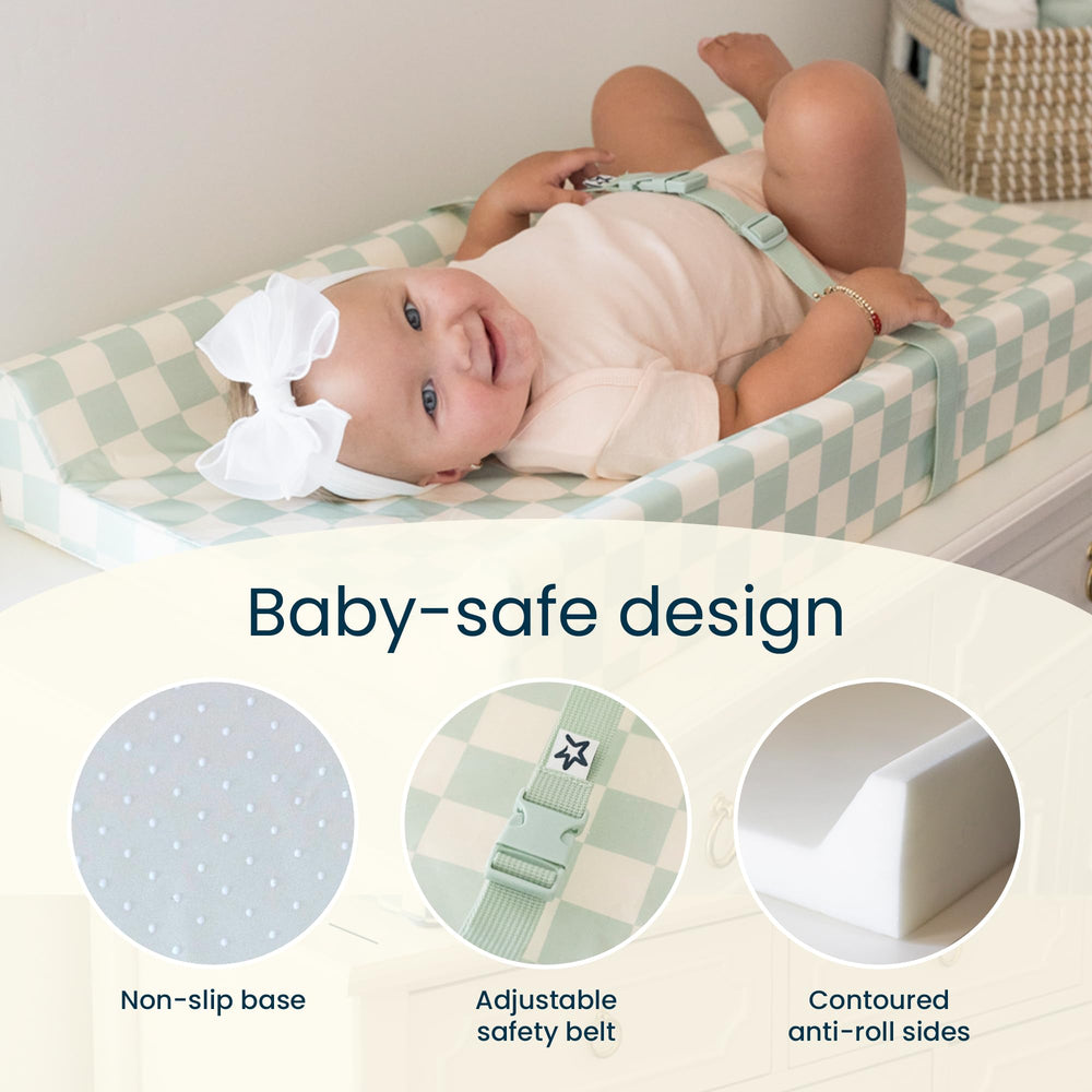 Tiny Twinkle pad features a contoured foam interior for gentle support.