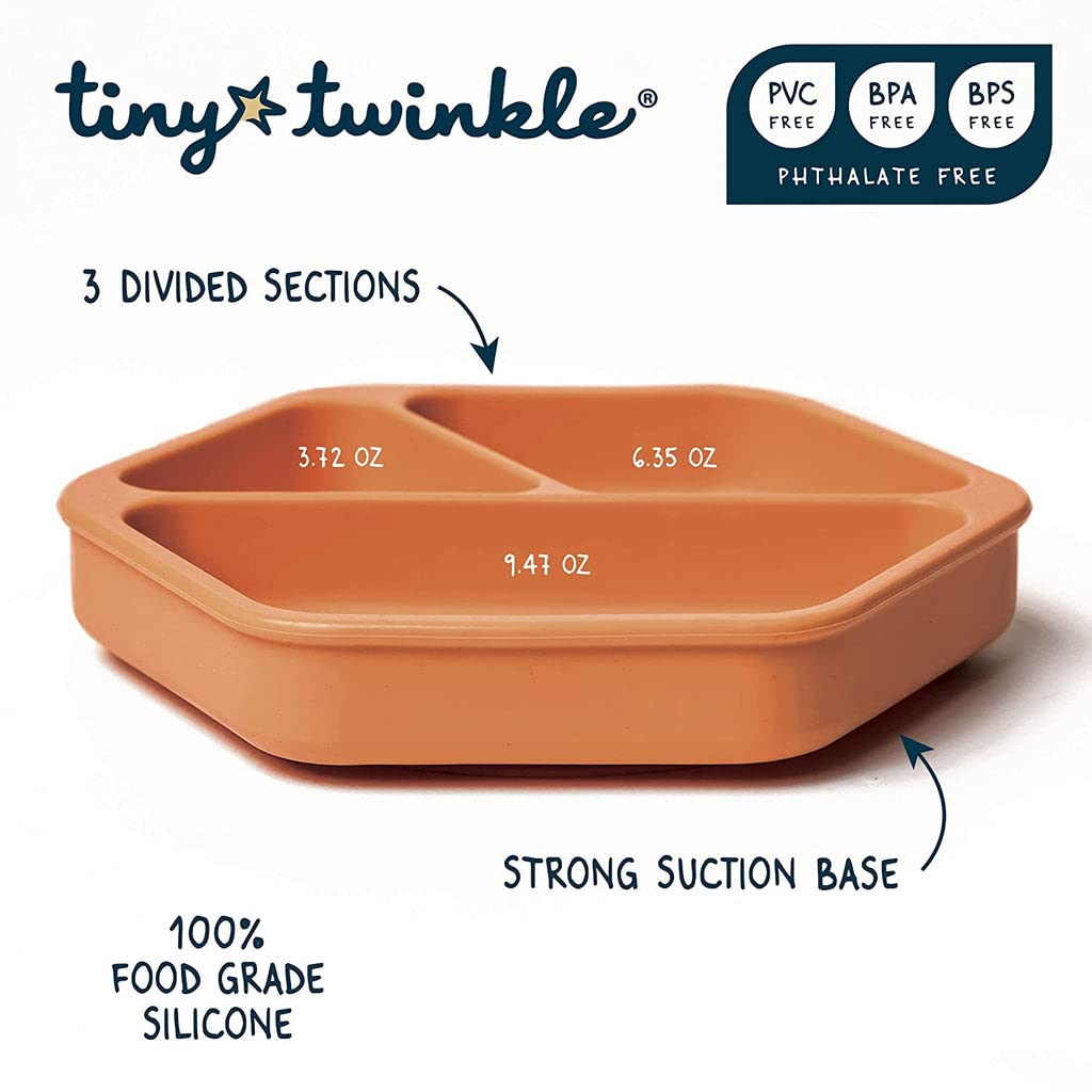Tiny Twinkle divided-sections plate offers varied foods and portion control.