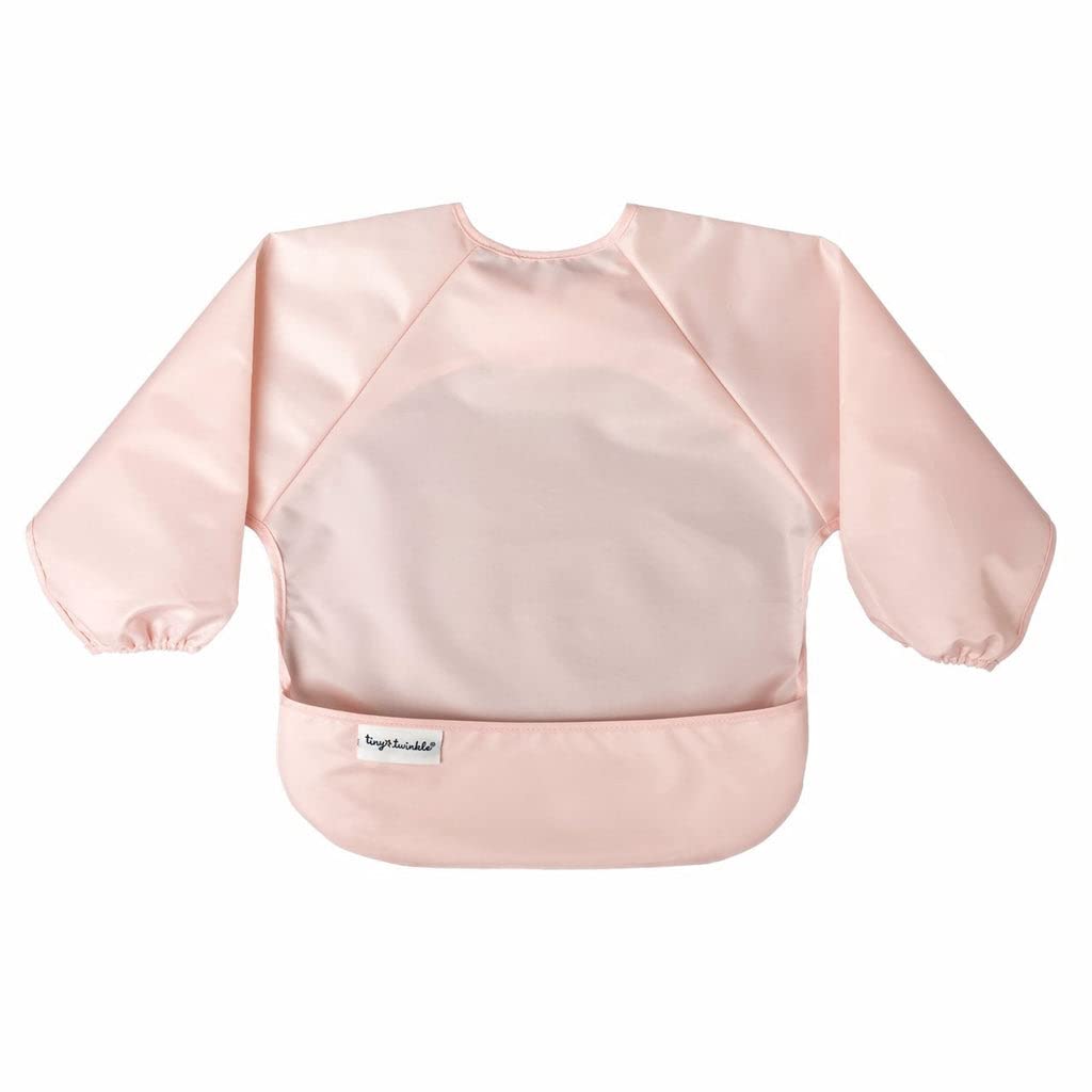 Tiny Twinkle elastic-cuffs bib provides soft fit for active little diners.