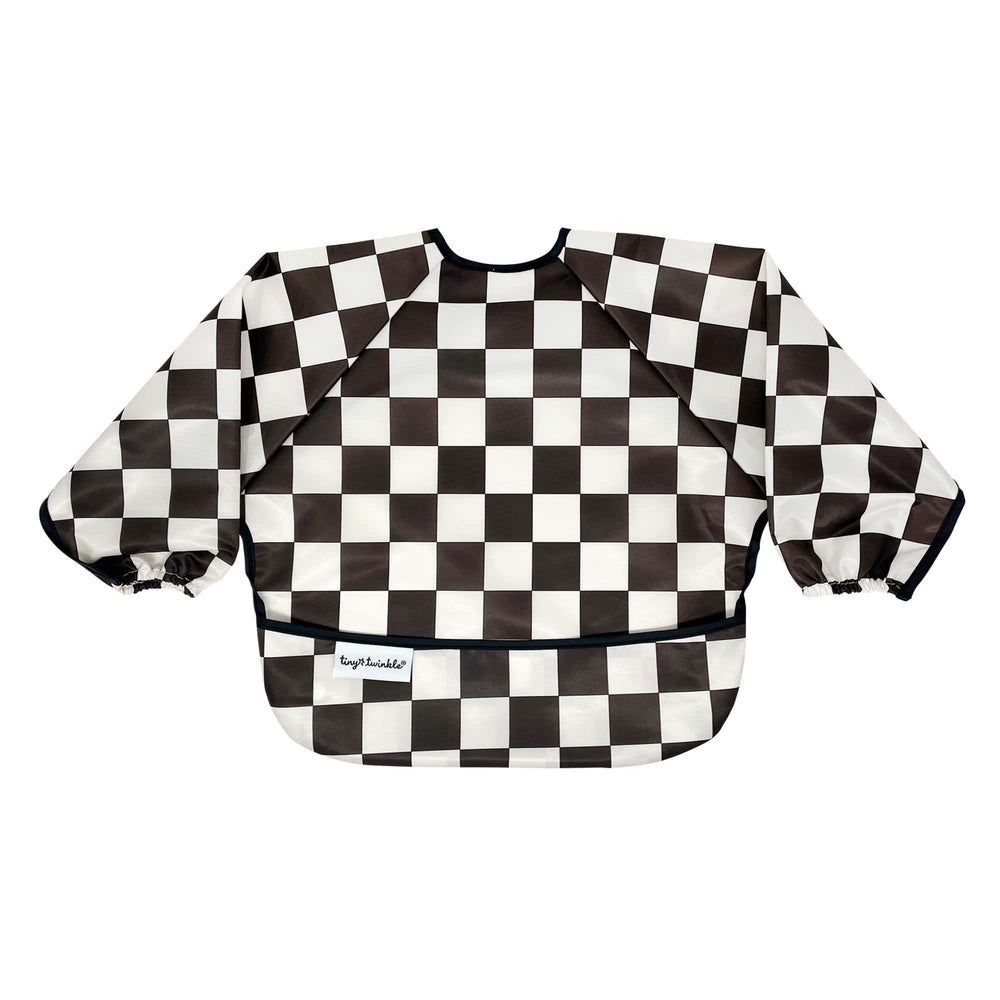 Tiny Twinkle full-body coverage bib Checkers Black prevents mess during snacks