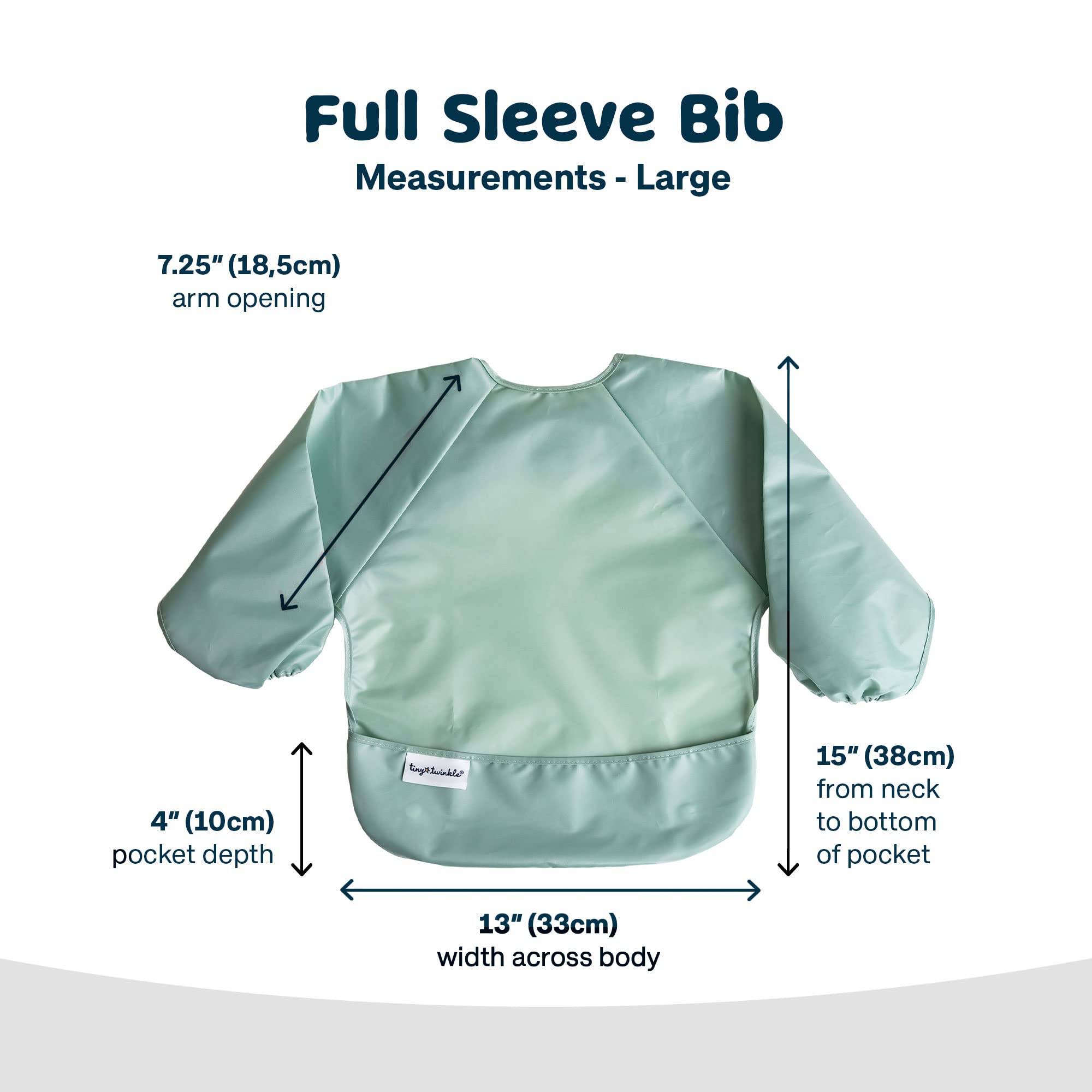 Tiny Twinkle elastic cuffs enhance comfort and prevent sleeve leaks.