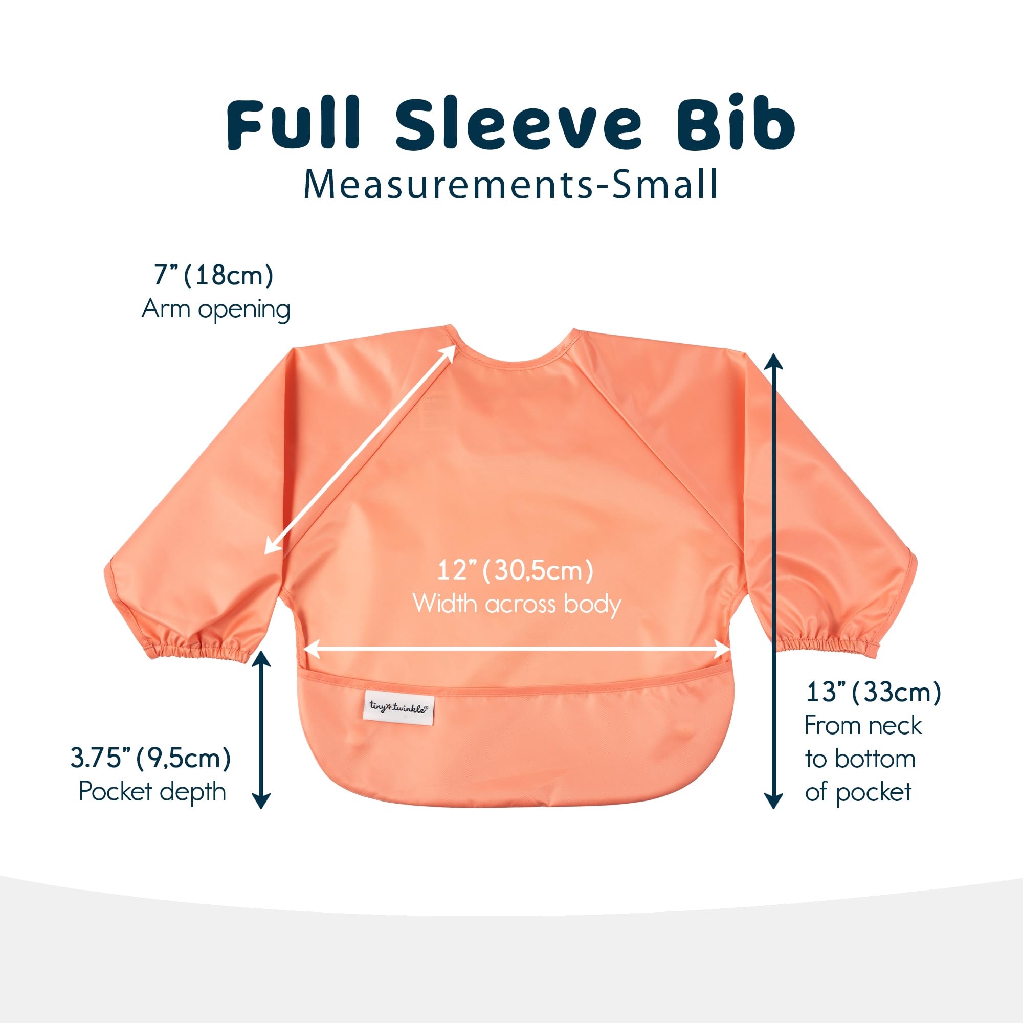 Tiny Twinkle long sleeve bib full-coverage during mealtime keeps outfit clean and comfortable