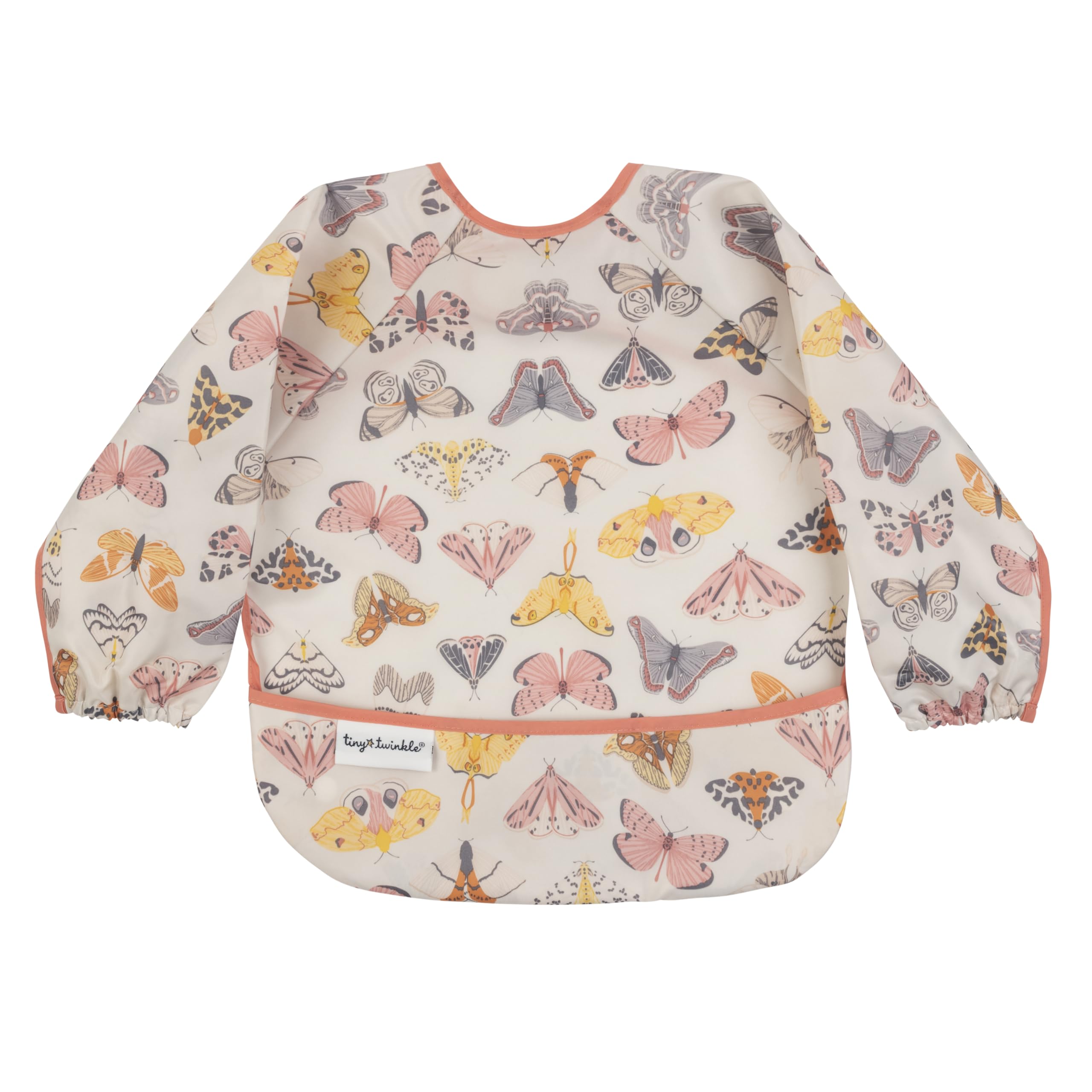 Tiny Twinkle long-sleeve bib full-coverage during meals keeps little outfits clean.