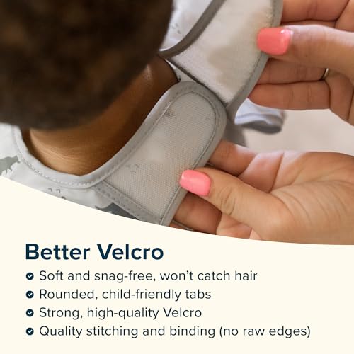 Tiny Twinkle long sleeve bib mealtime-setup supports learning to self-feed.