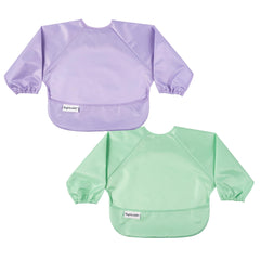 Tiny Twinkle long sleeve bib Mermaid front prevents mess during meals.