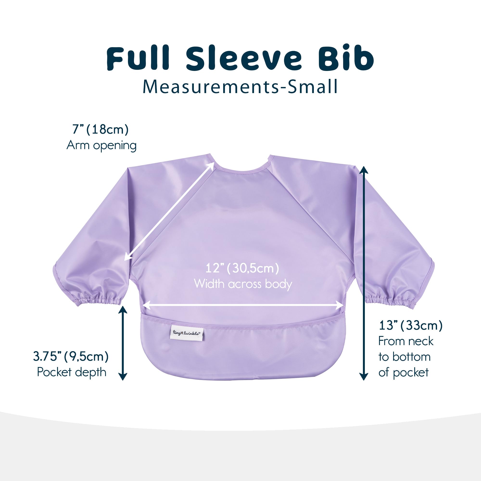 Tiny Twinkle long sleeve bib Mermaid wipe-clean keeps cleanup quick.