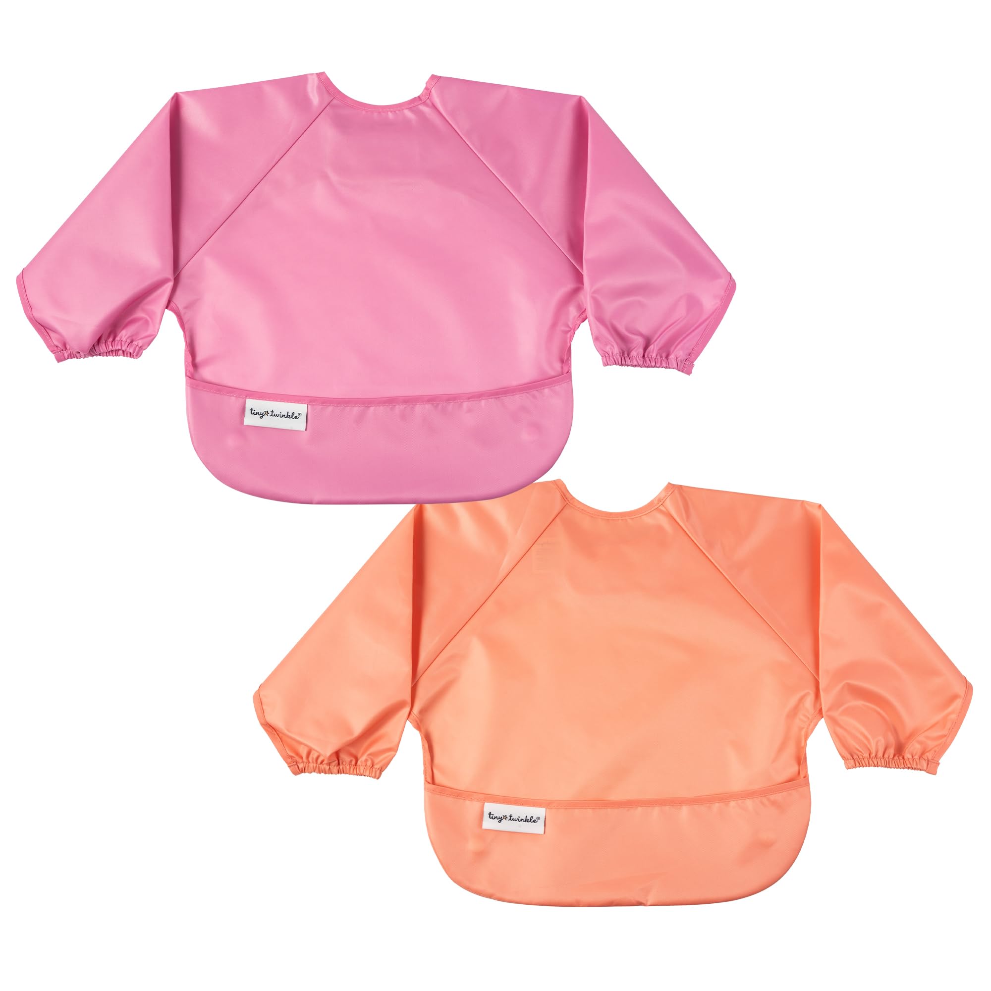 Tiny Twinkle long sleeve bib Sweet Treat Pack front view offers full-coverage protection during meals