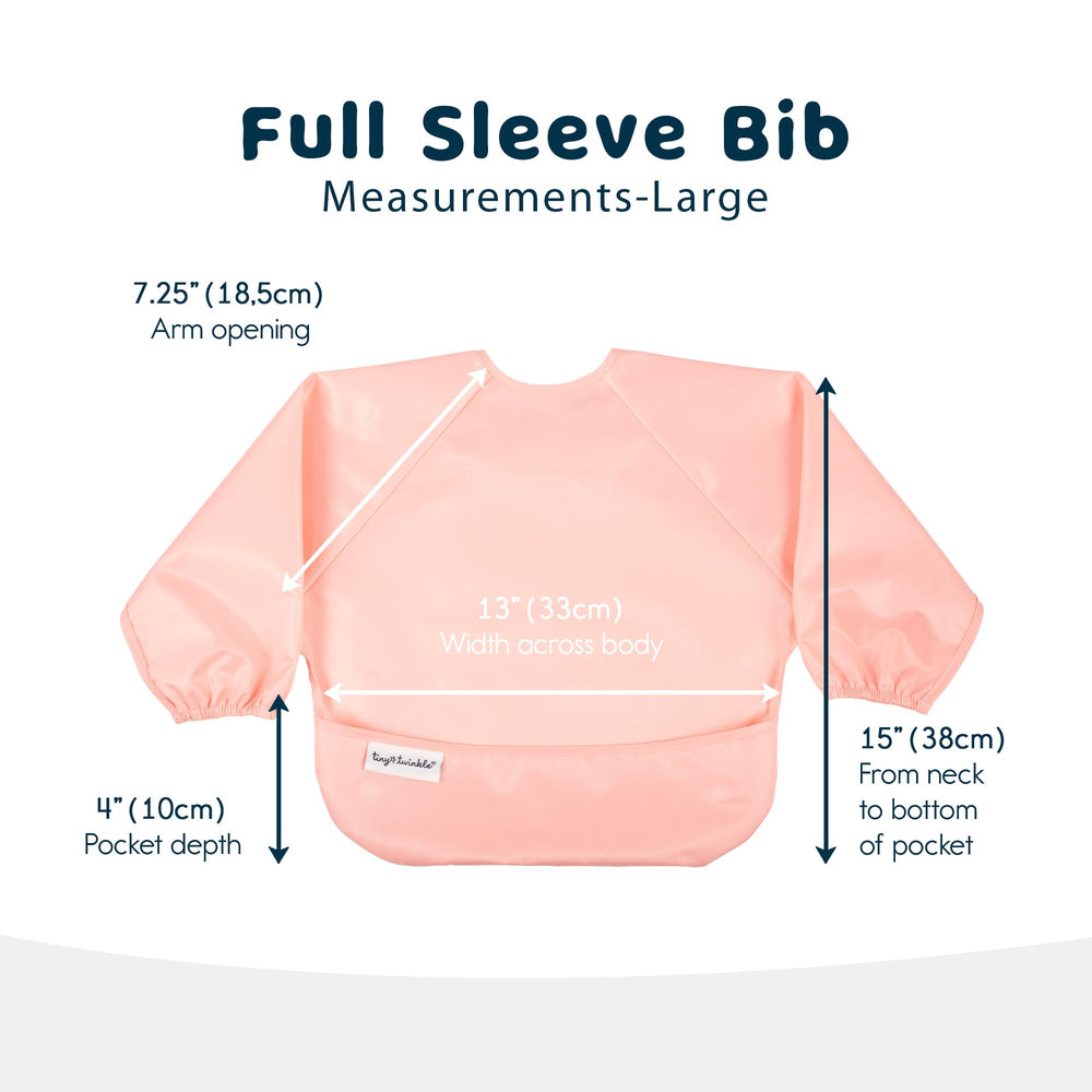 Tiny Twinkle long-sleeve bib washable material demonstrates easy care and durable daily use