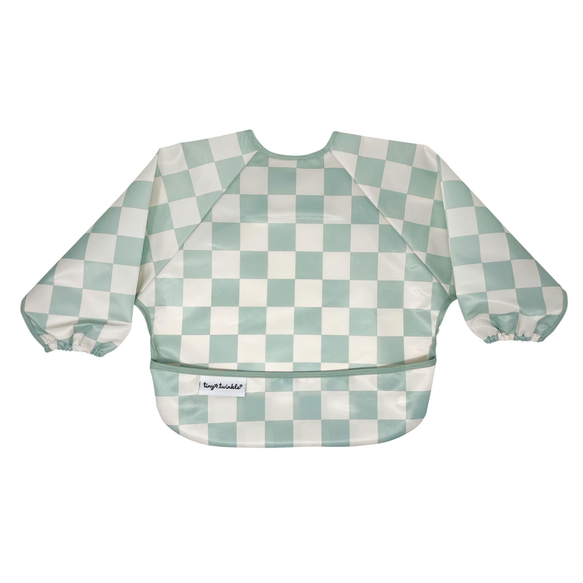 Tiny Twinkle long sleeve bib Waterproof full-coverage in action during messy meals
