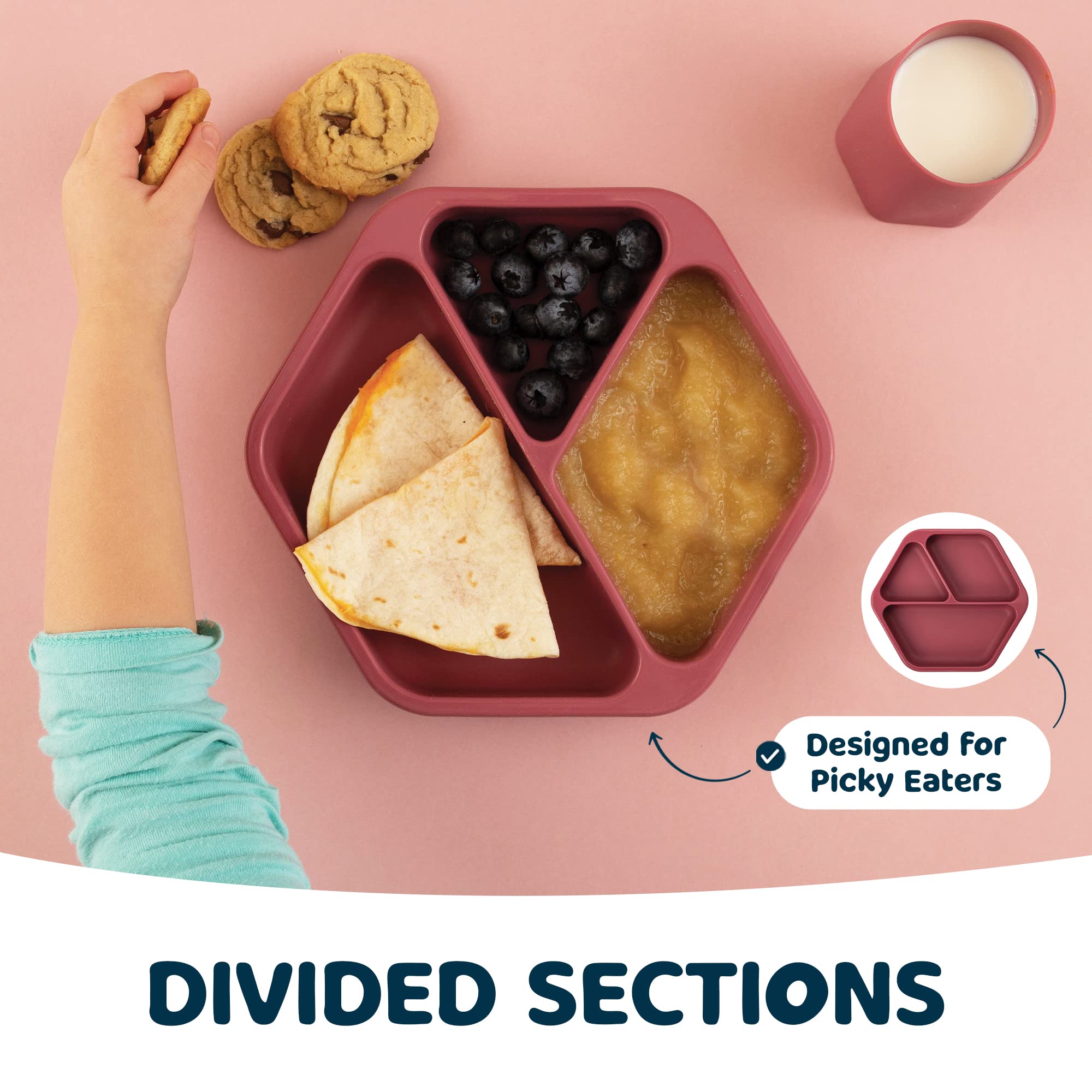 Tiny Twinkle mealtime-scene features a toddler enjoying independent eating.