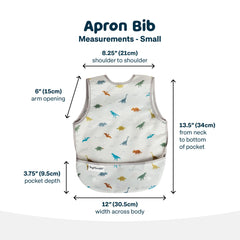 Tiny Twinkle mess-proof bib, adjustable closure for secure fit during growth.