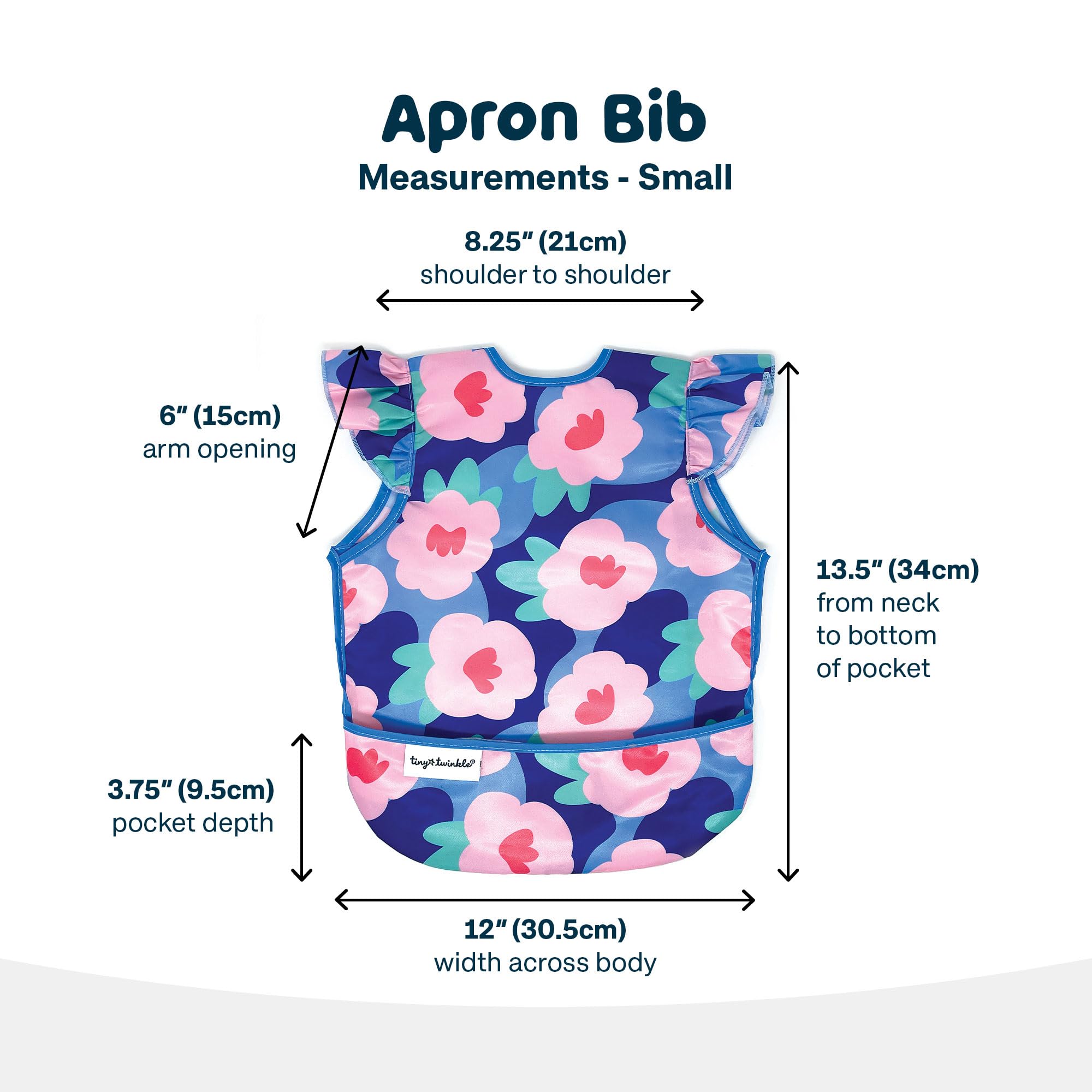 Tiny Twinkle mess-proof bib machine washable demonstration for quick cleanup