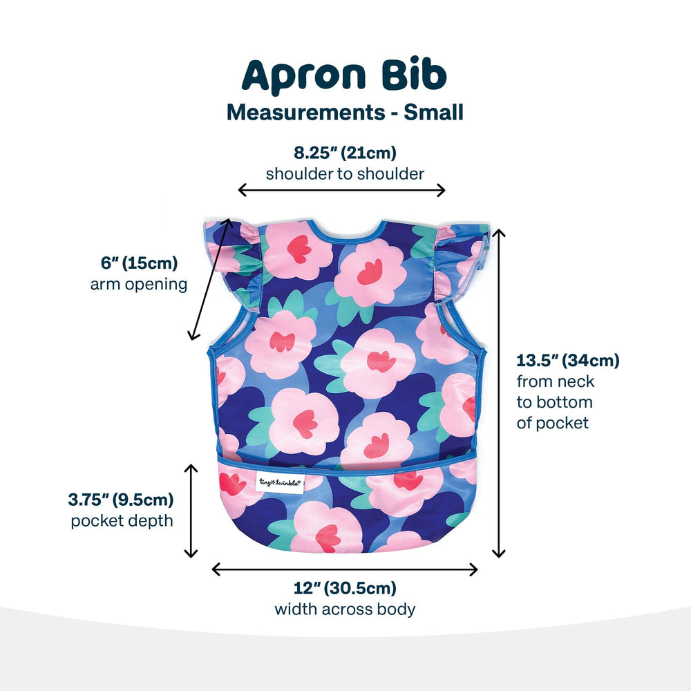 Tiny Twinkle mess-proof bib machine washable demonstration for quick cleanup