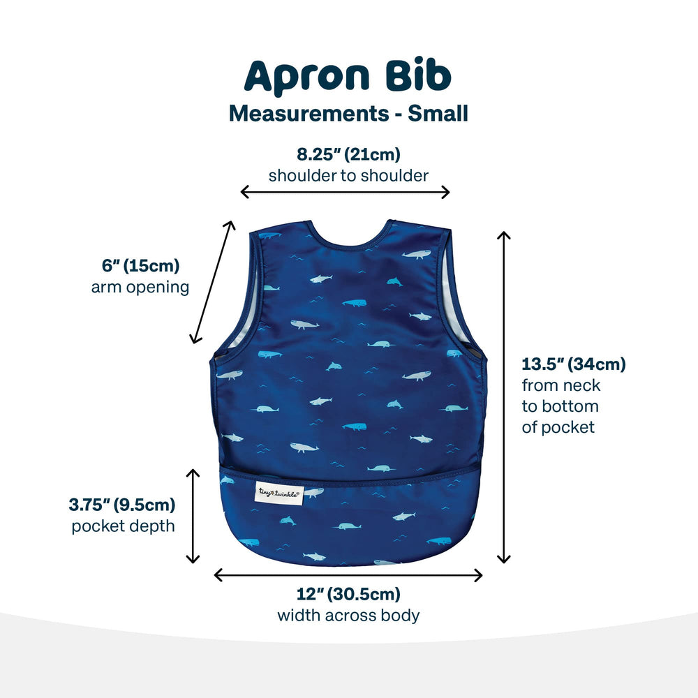 Tiny Twinkle Mess Proof Bib Ocean Life easy wipe-clean edge during meals