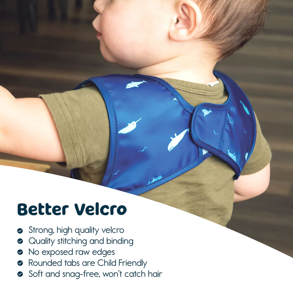 Tiny Twinkle Mess Proof Bib Ocean Life fast-drying fabric supports busy households