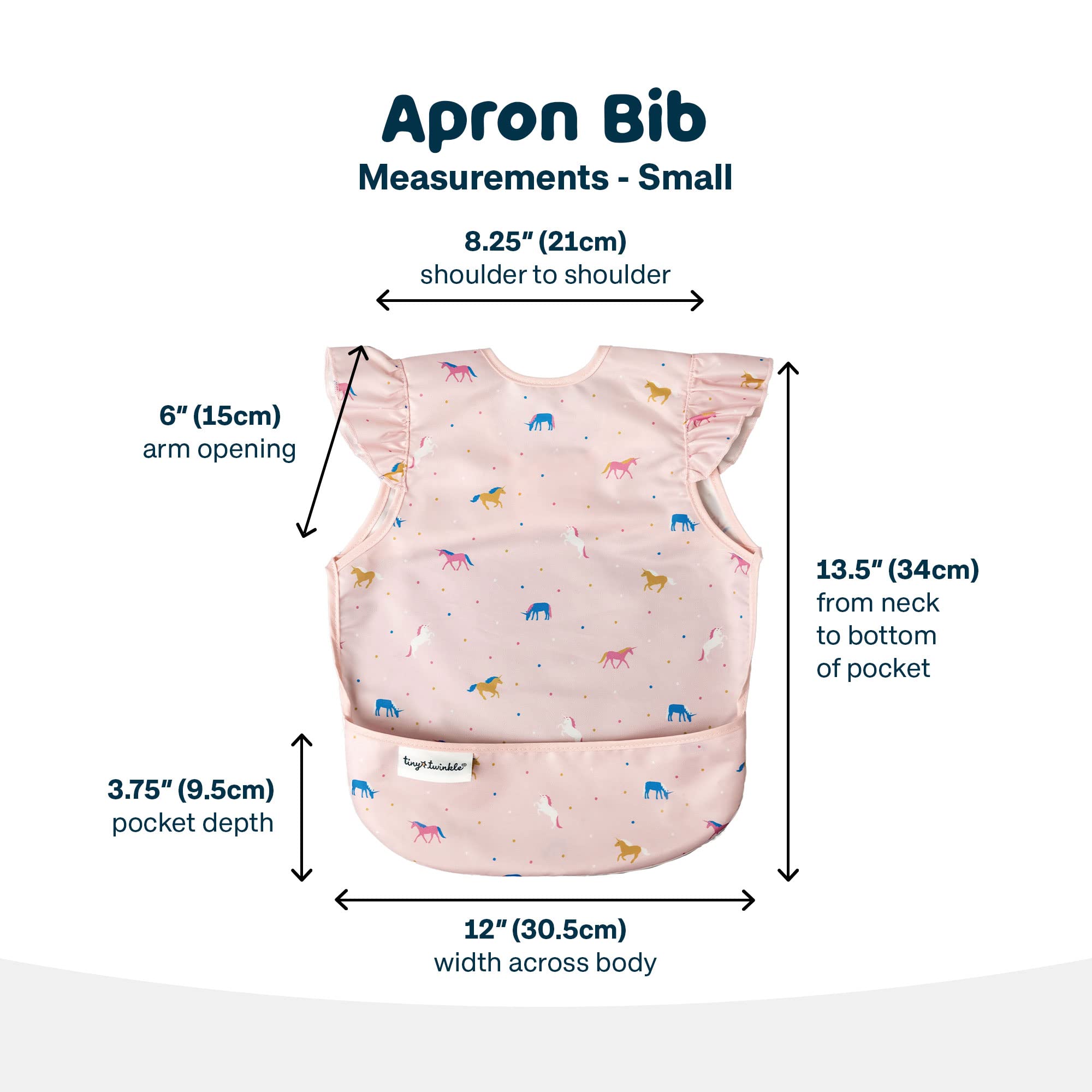 Tiny Twinkle bib fabric close-up emphasizes OEKO-TEX non-toxic materials for delicate skin.