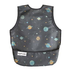 Tiny Twinkle mess-proof bib space-rocket mealtime keeps outfits clean during family meals.