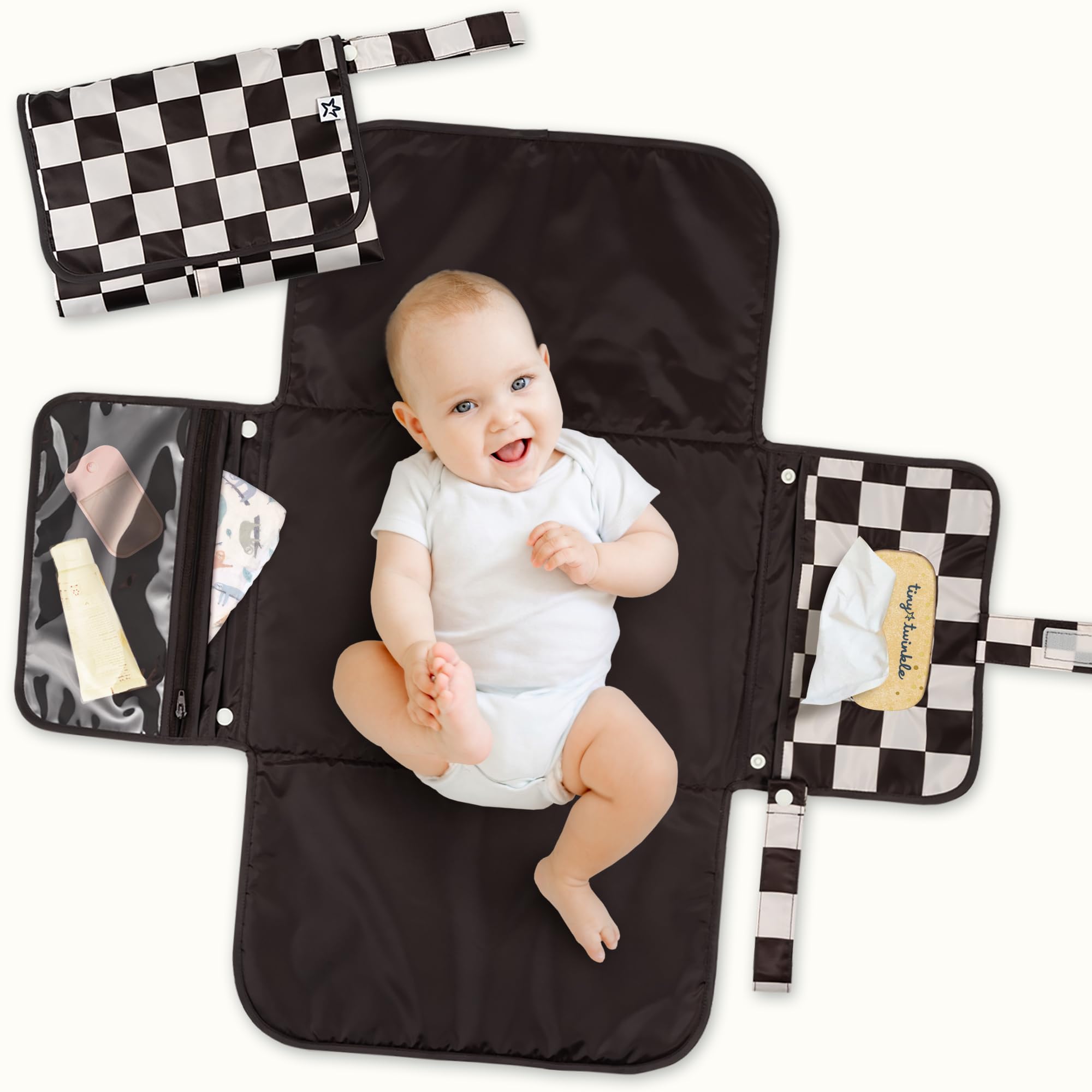 Tiny Twinkle portable changing pad folded compact for easy storage on the go