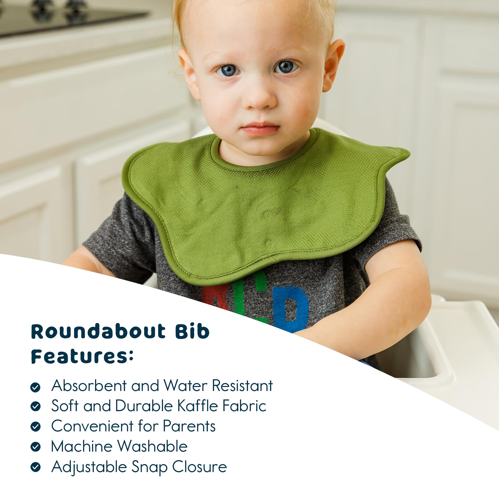 Tiny Twinkle Roundabout absorbent outer layer catches spills for quick cleanups.
