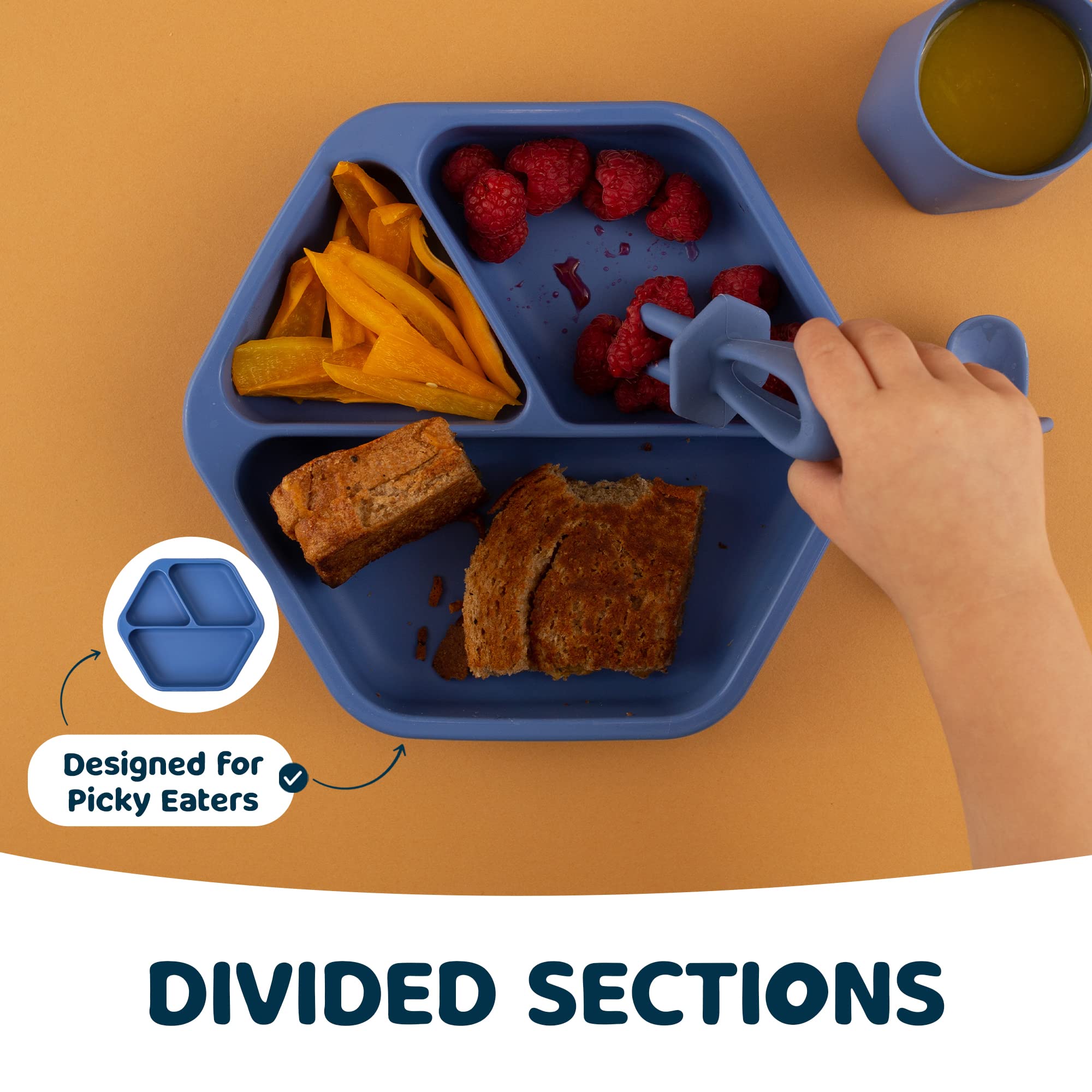 Tiny Twinkle silicone suction plate back view emphasizing durable non-slip base.