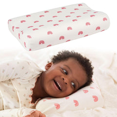 Tiny Twinkle toddler pillow ergonomic shape supports head and neck for restful sleep.