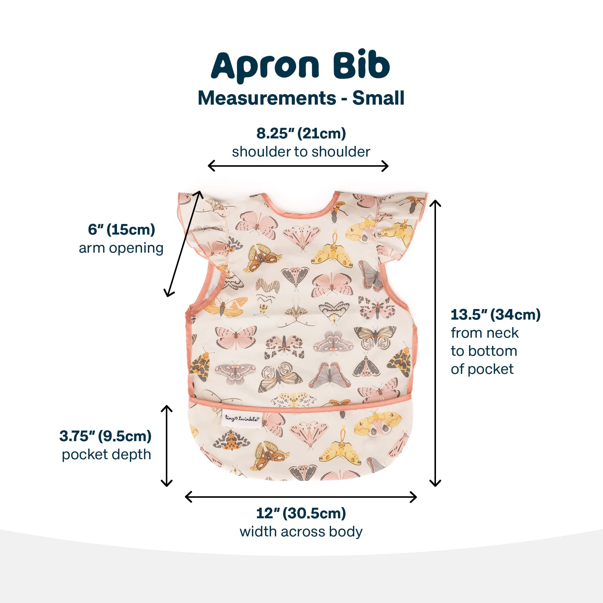 Tiny Twinkle washable baby bib fast-drying design simplifies cleanup after snacks.