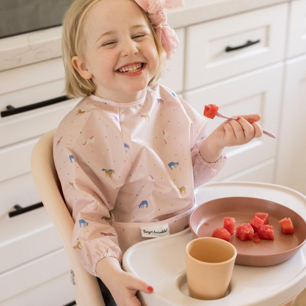 Tiny Twinkle waterproof smock bib Mealtime coverage protects clothing during solids and liquids