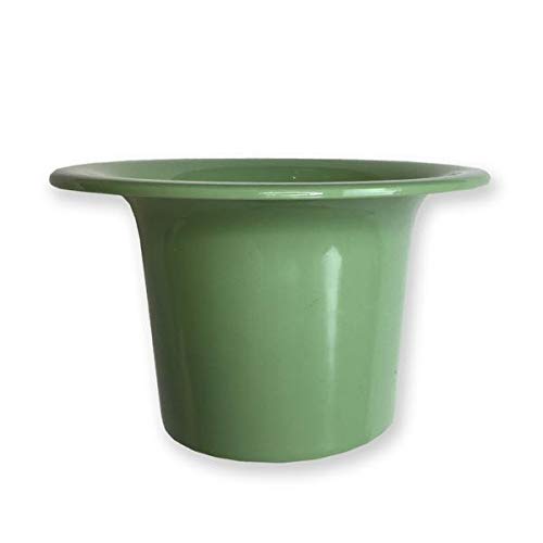 Tiny Undies Top Hat Potty green in-use—hands-free pottying during outings.