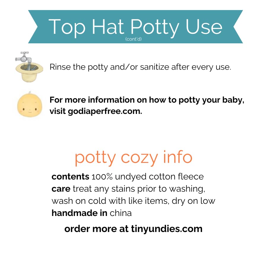Tiny Undies Top Hat Potty grey EC hygiene companion for diaper-free routines.