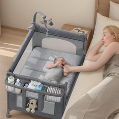 TinyGlow 4 in 1 baby bassinet in quick-assembly mode for busy parents