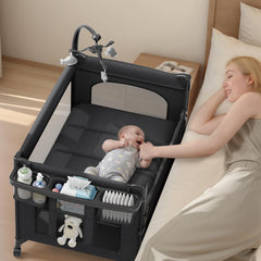 TinyGlow 4-in-1 playpen with rotating toys offers engaging playtime and safety.