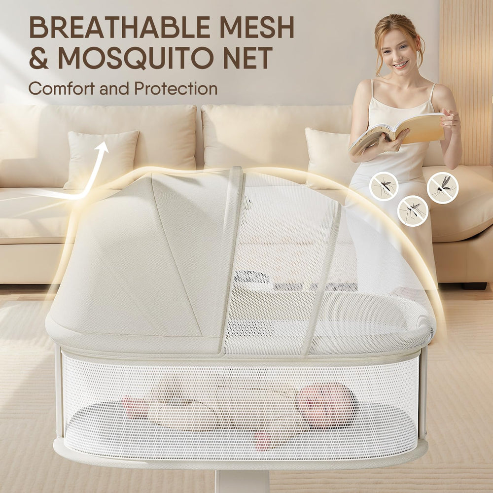 TinyGlow breathable mesh sides provide airflow and visibility for baby comfort.
