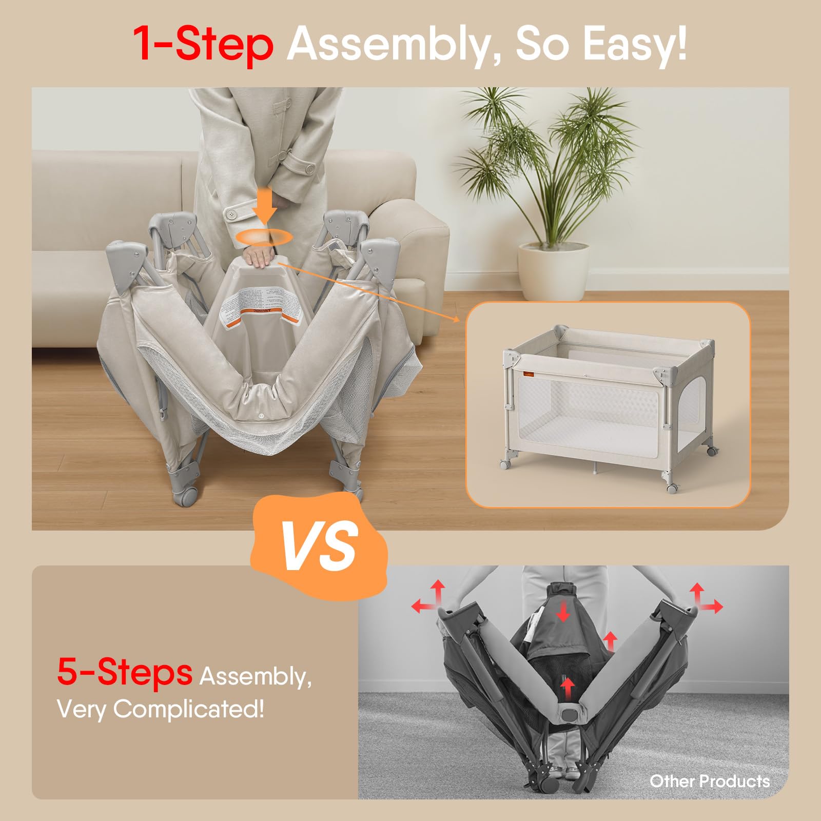 TinyGlow diaper changing station with side storage for essentials.