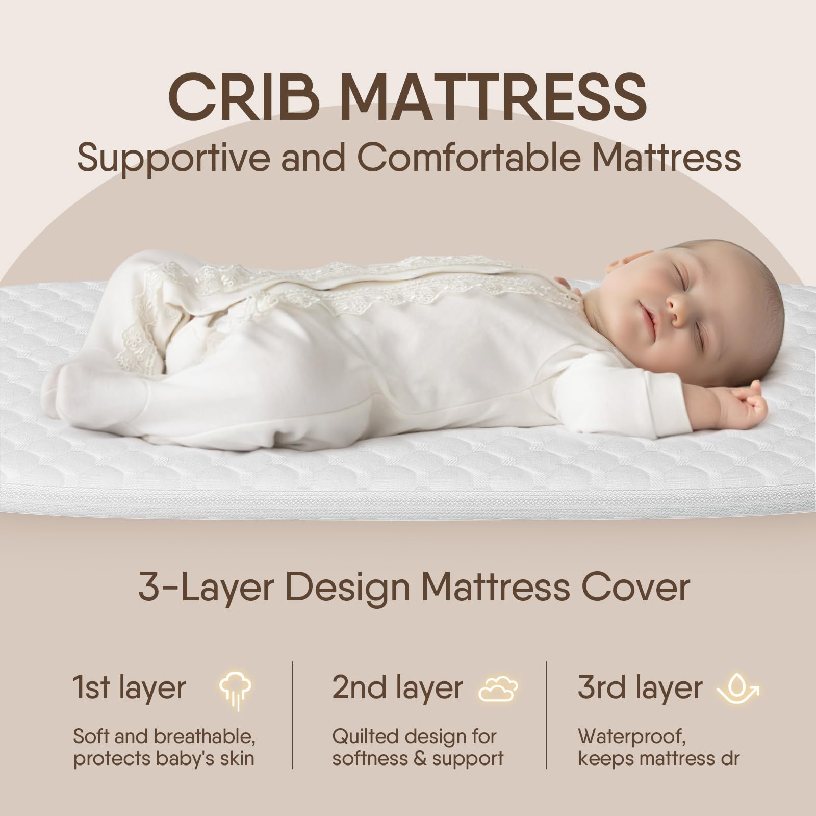 TinyGlow mosquito-net canopy provides all-around protection while baby rests.