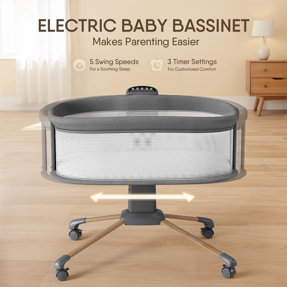 TinyGlow bassinet timer-modes enable energy-saving nap windows with predictable rest times.