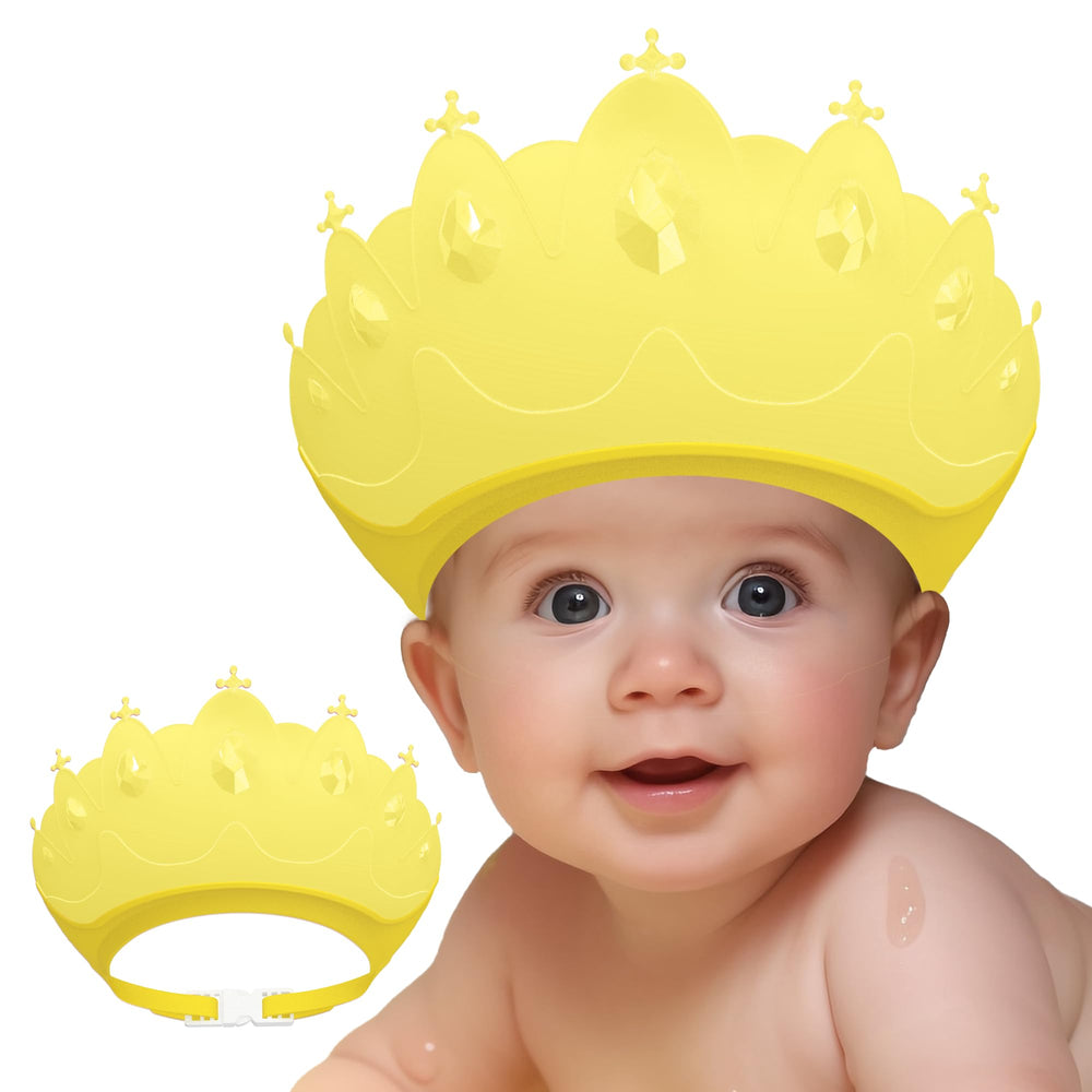 TinyGuardian baby shower cap crown front view protecting eyes and ears during bath time