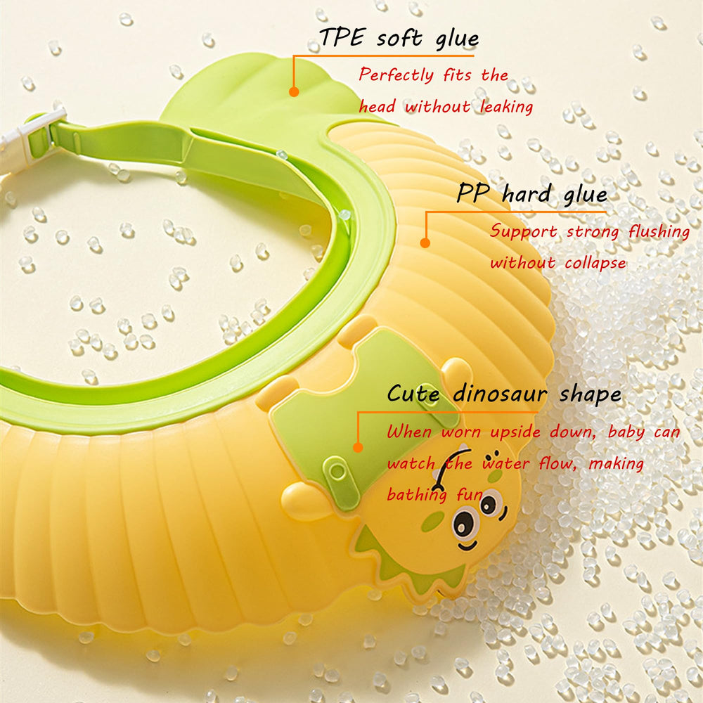 TinyGuardian baby shower capshield adjustable strap closeup for easy size tuning.