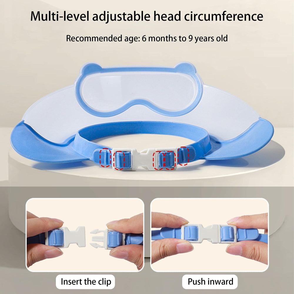 TinyGuardian cute-design bath visor with diving-goggle aesthetic for calmer baths.