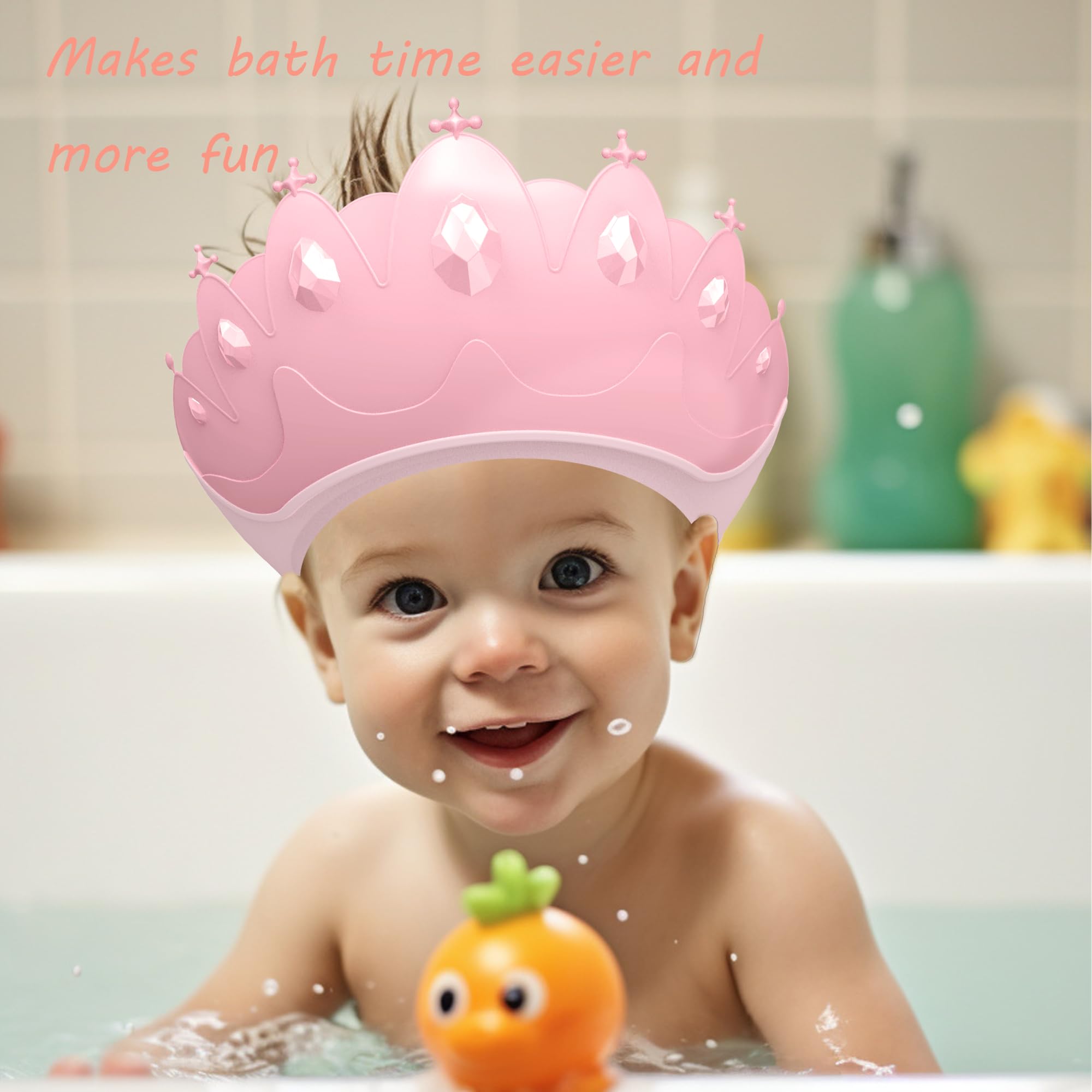 TinyGuardian crown shield provides quick, comfy adjustments for kids' baths
