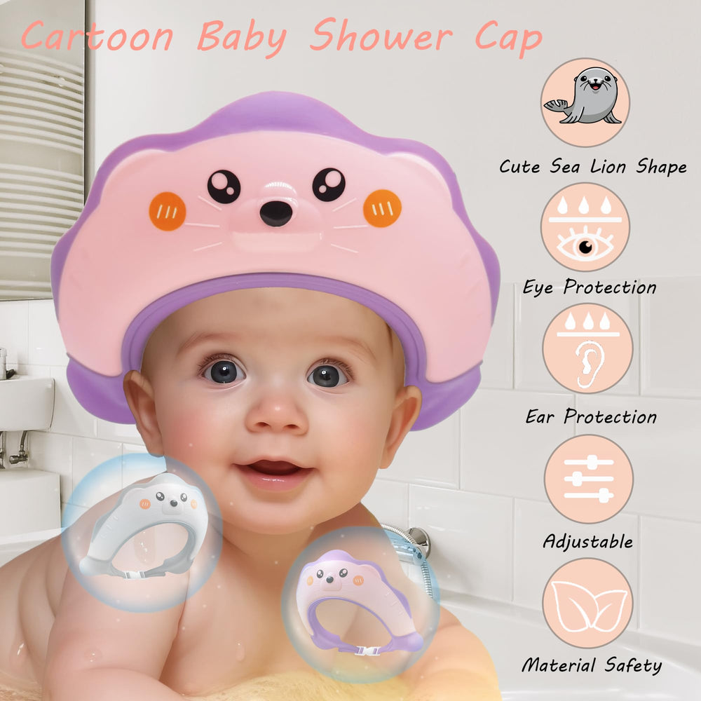 TinyGuardian sea lion shower visor side angle shields ears during bath