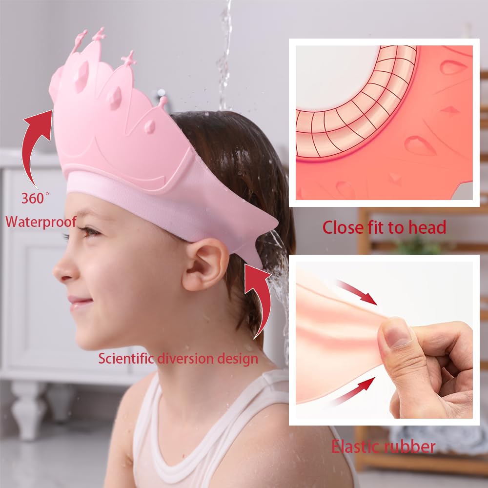 TinyGuardian visor-style cap protects baby's ears while shampooing its hair
