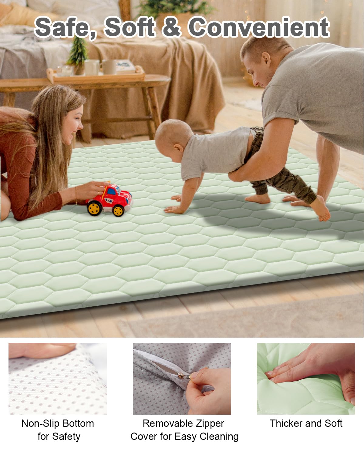 TINYHARBO non-slip bottom demonstrates stable, slip-free play surface.