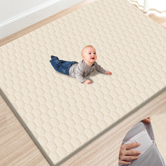 TINYHARBO Premium Foam Baby Play Mat with removable cover offers easy cleanup.