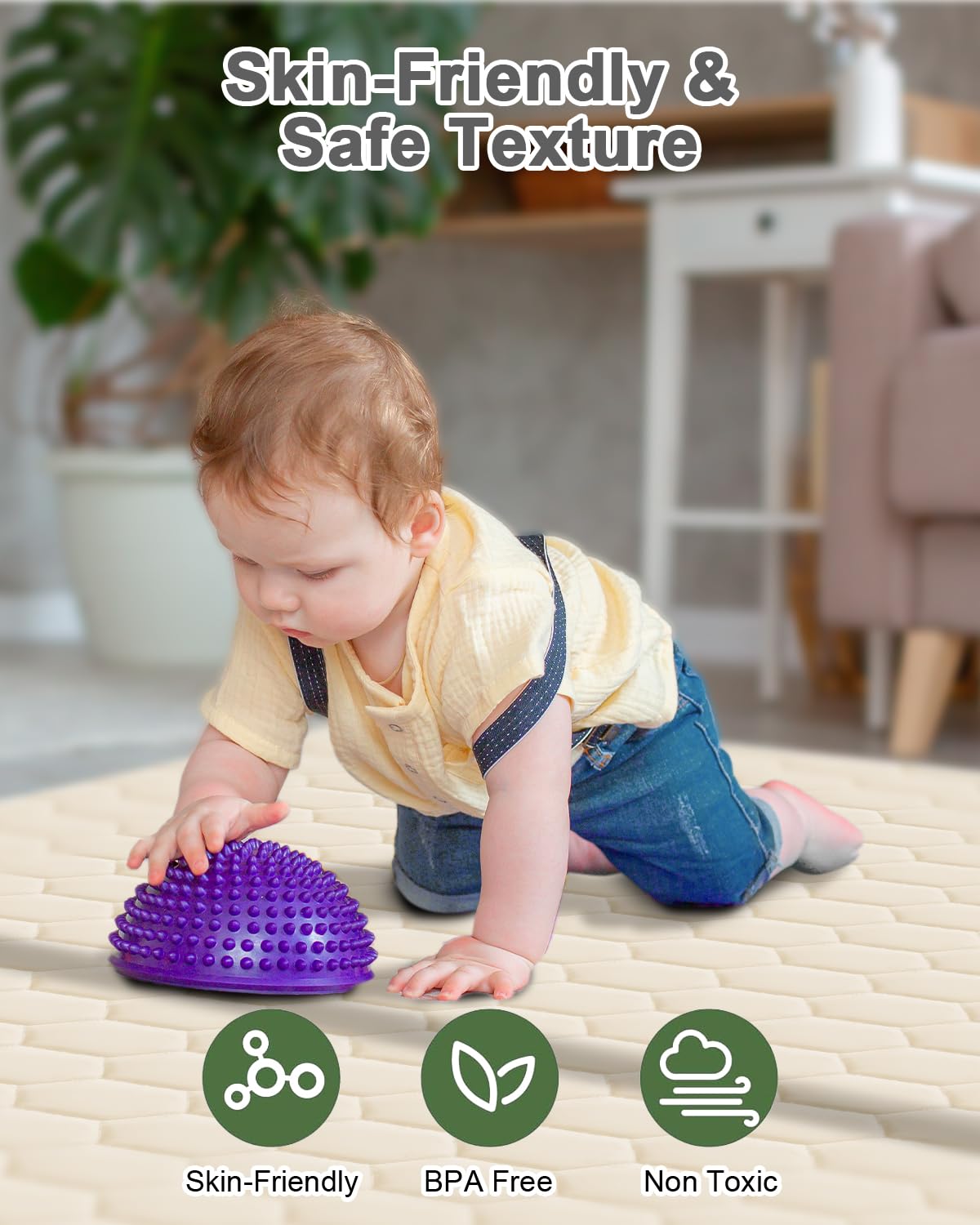 TINYHARBO Beige color complements nursery decor while maintaining practical durability.