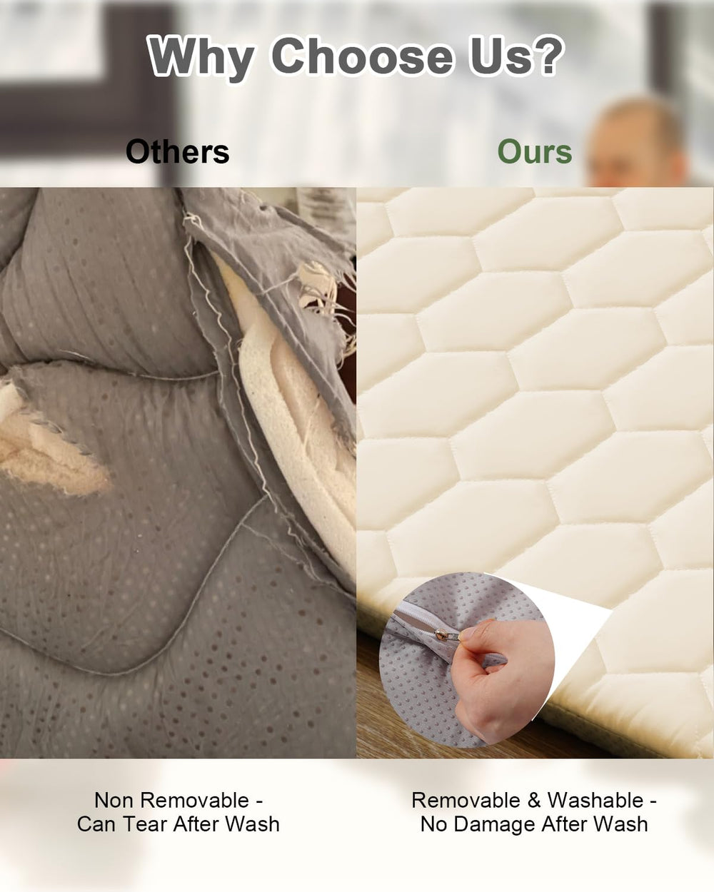TINYHARBO Easy-to-clean cover makes spill cleanup quick and simple.