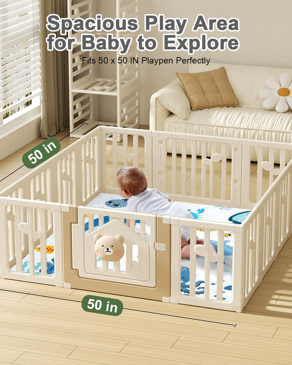 tinyharbo play mat non-slip bottom keeps mat stable during active play