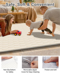TINYHARBO Non-slip bottom keeps the mat secure during active play.